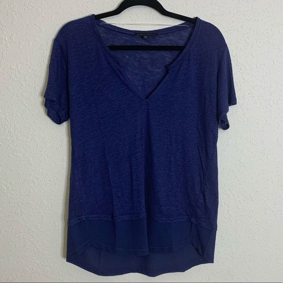 Sanctuary Linen blue Mixed Media Tee size small - Picture 3 of 7